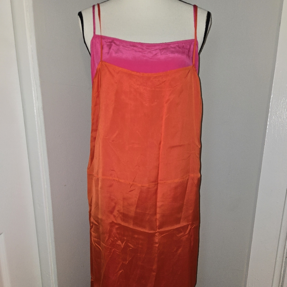 J. Crew Pink and Orange Dress